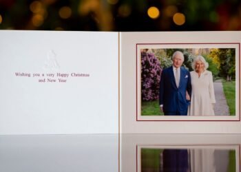 King and Queen Share 20th Wedding Anniversary Portrait for Christmas Card
