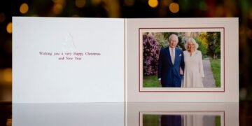 King and Queen Share 20th Wedding Anniversary Portrait for Christmas Card