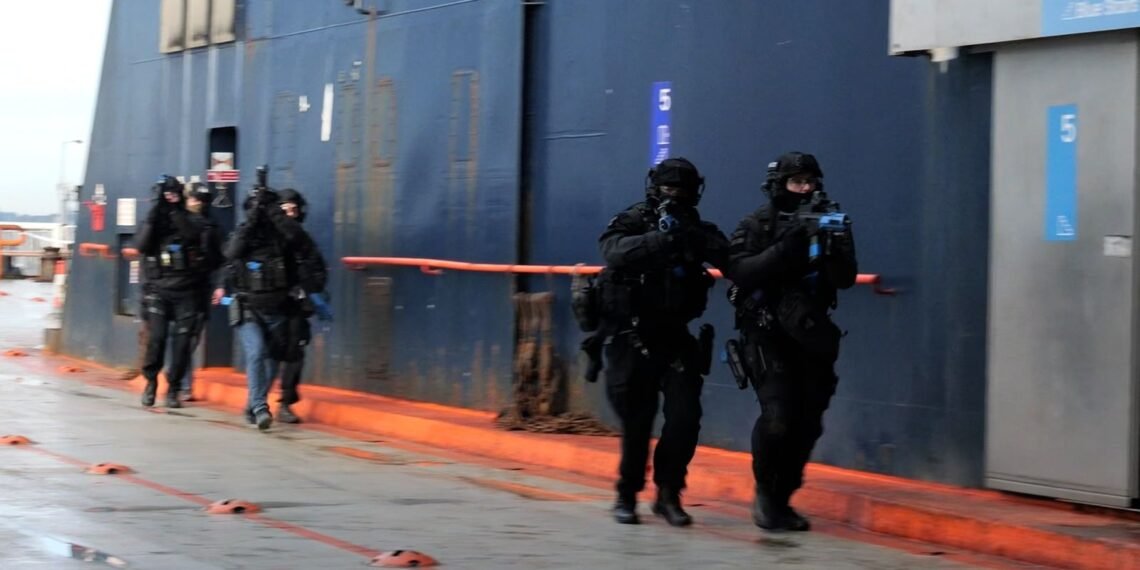 Counterterrorism Police Conduct Major Training Exercise Against Ferry Gunmen