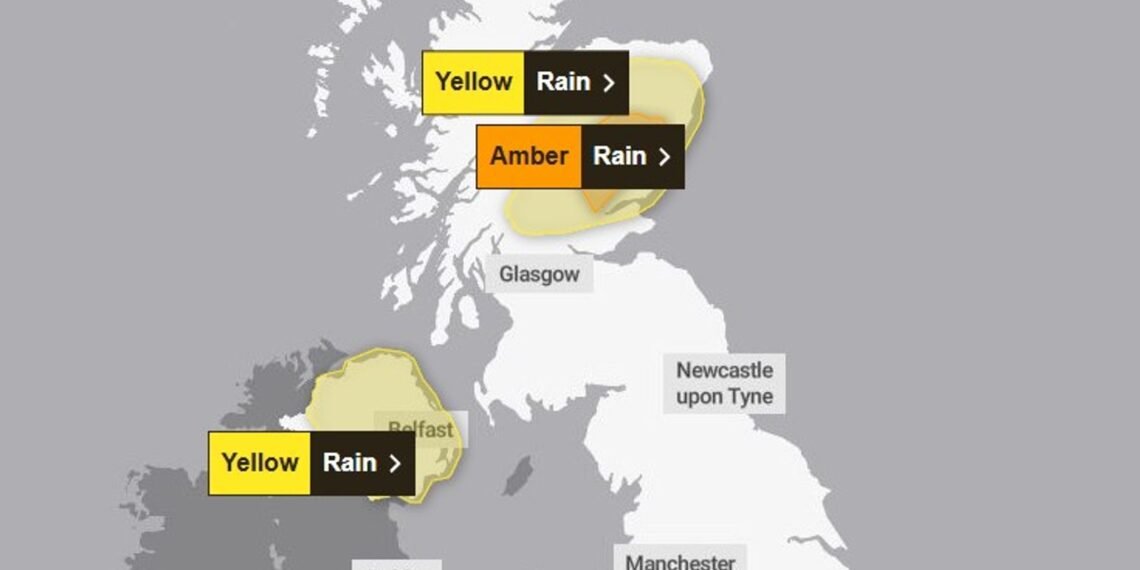 Heavy Rain Prompts Flood Warnings and Building Damage in Parts of UK