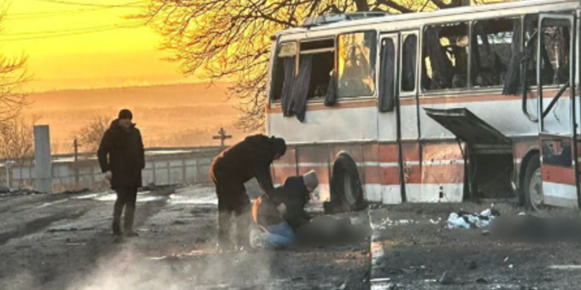 Russian Drone Strike on Ukrainian Bus Results in 15 Fatalities